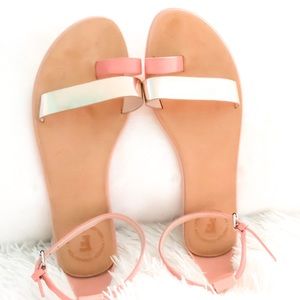 French connection toe loop flat sandals